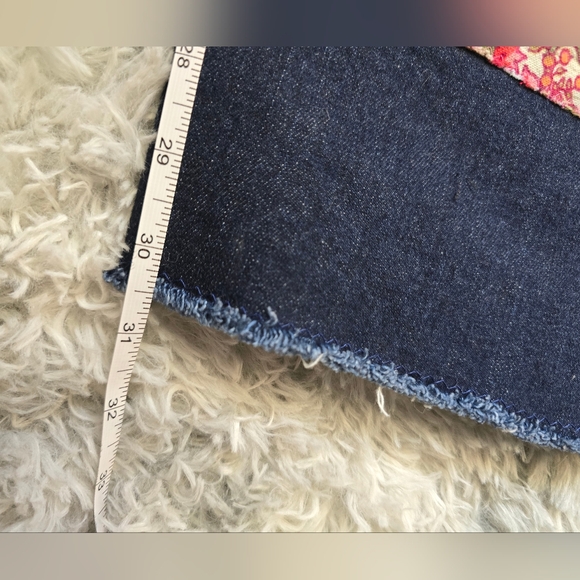 Unique Artsy Upcycled Banana Republic Floral Patchwork Trouser Jeans - Picture 9 of 13